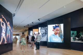 An interior shot of an exhibition at the International African American Museum in Charleston, SC.