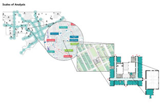 Scales of analysis diagram of vacant schools in Detroit, MI.