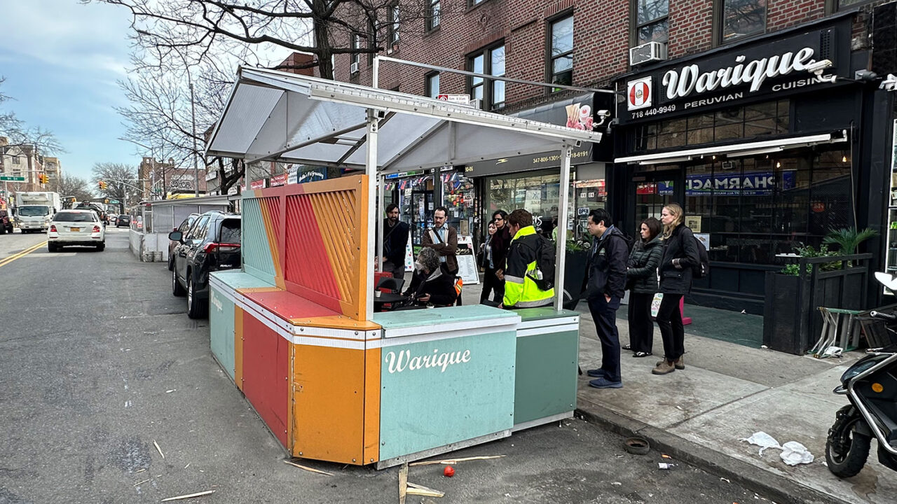 Warique's outdoor dining structure.