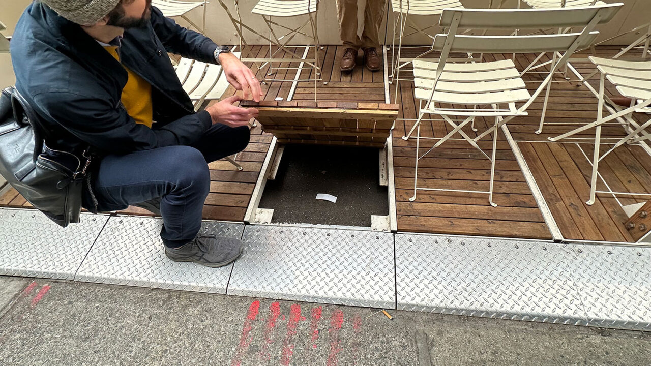 Sunday to Sunday's outdoor dining structure.