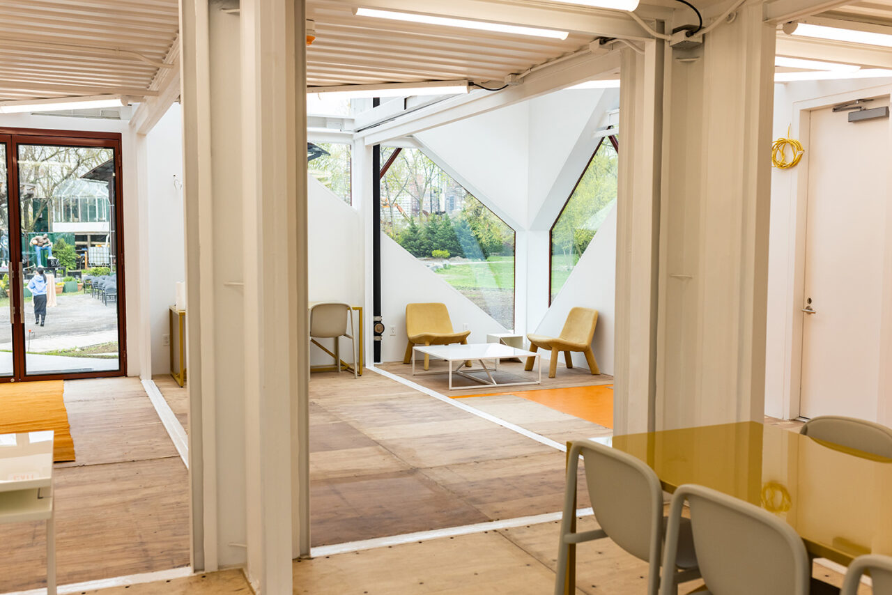 The Cubes interior by LOT-EK in Queens, NY. Photo: Kamila Harris.