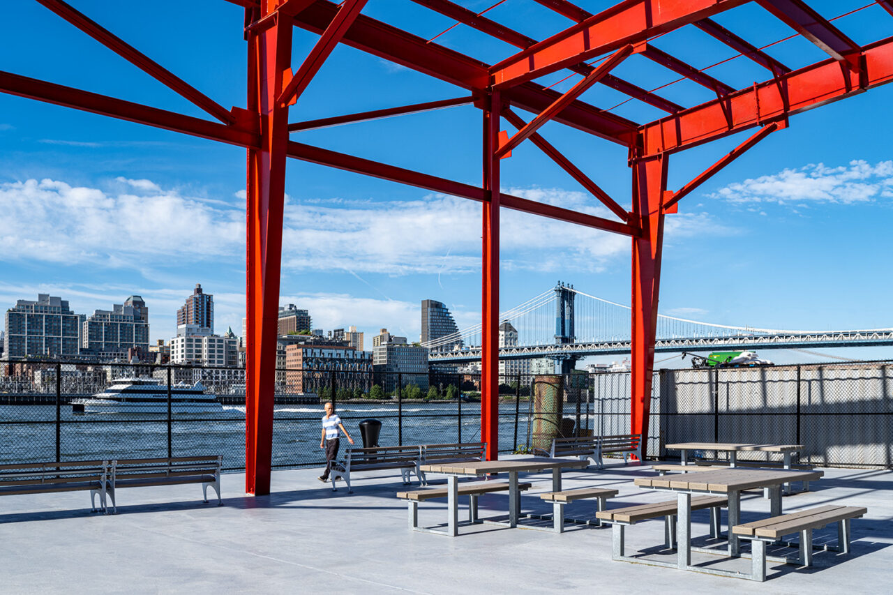 A renovated Pier 42 sits along the water.