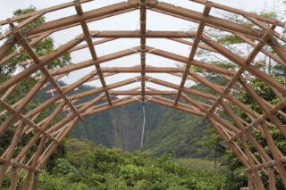 A contemporary wooden hale (structure) in progress in Hāmākua, Hawai‘i.