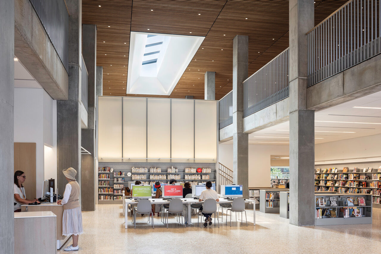 Interior photo of Inwood Library.