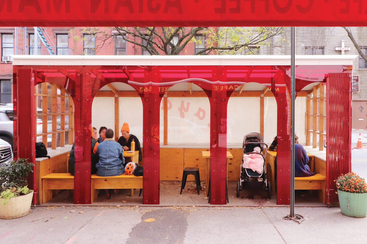Red dining shed