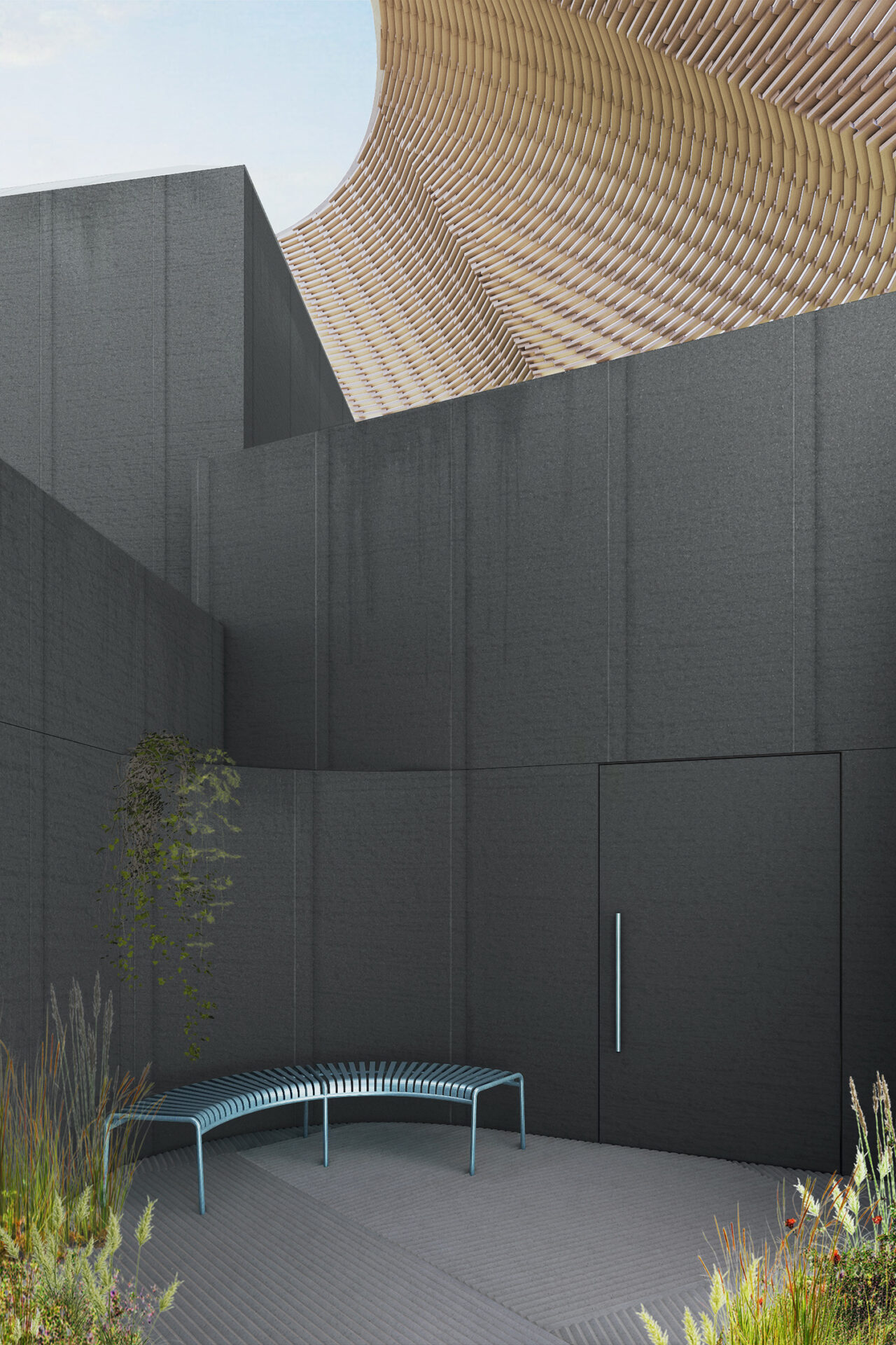 Art Omi pavilion courtyard.