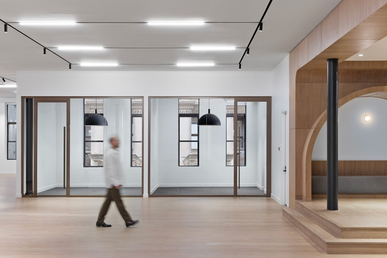 Interior shot of common space/office areas.