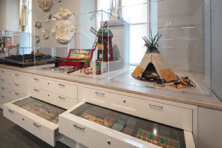 Artifacts as part of “Visible Vault: Open Collections Storage,” a new permanent exhibition at The National Building Museum.