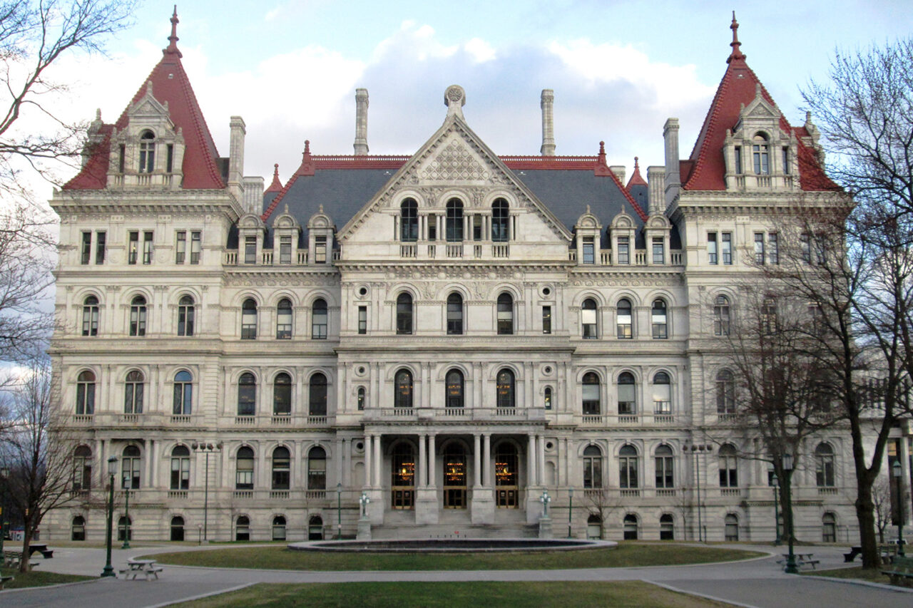 Exterior of the the New York State capitol building
