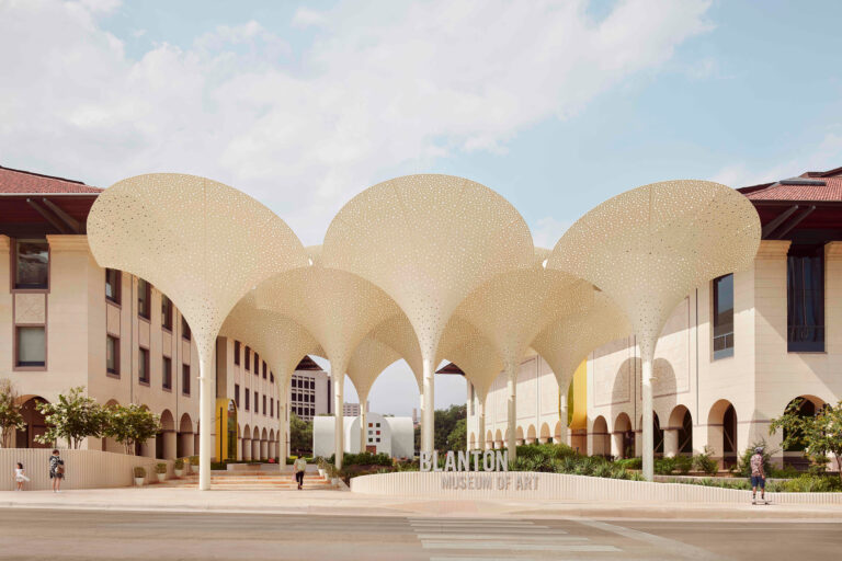 Exterior street view of Blanton Museum of Arts grounds