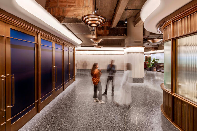 Interior hallway of Rockefeller Rink Center