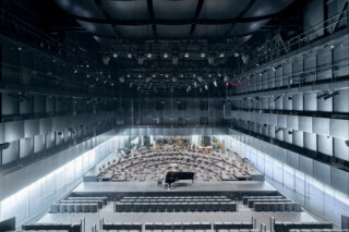 Interior shot of orchestral venue.