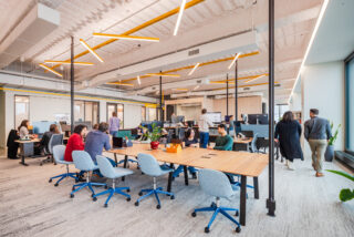 Interior shot of office with large table within St. John's Terminal.