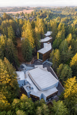 Aerial view of Kresge College expansion at UC Santa Cruz