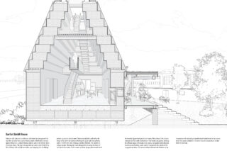 Three-story biogenic house illustration.