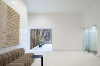 Cast Iron House white amenity space.