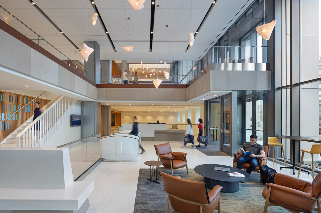 Interior shot of McCourt Public Policy building.