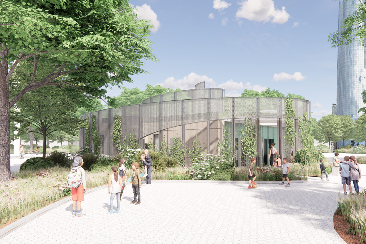 Rendering of Battery Park field house.