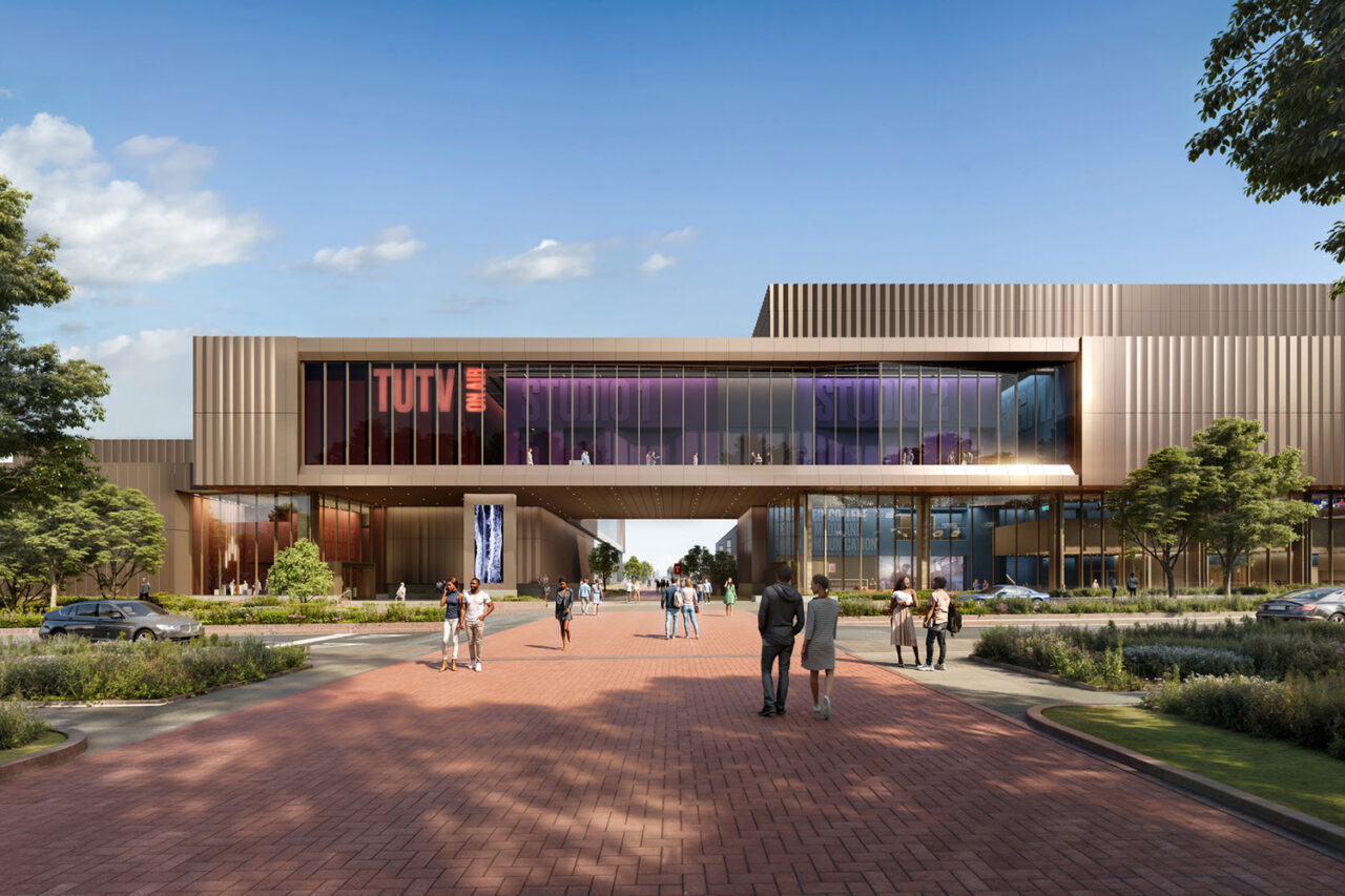 Temple University's Caroline Kimmel Pavilion for Arts and Communication by SOM in Philadelphia, PA. Image: SOM | ATCHAIN.