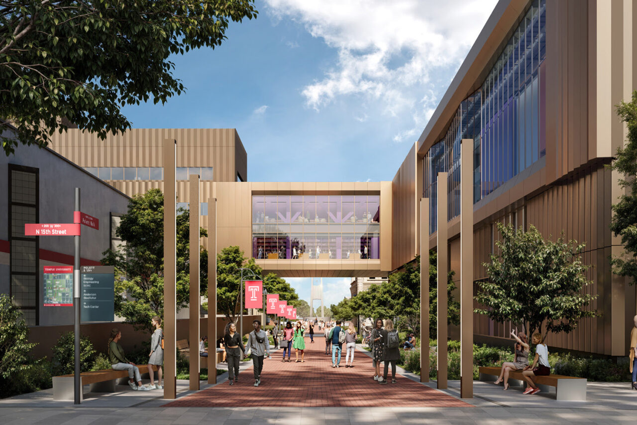 Temple University's Caroline Kimmel Pavilion for Arts and Communication by SOM in Philadelphia, PA. Image: SOM | ATCHAIN.