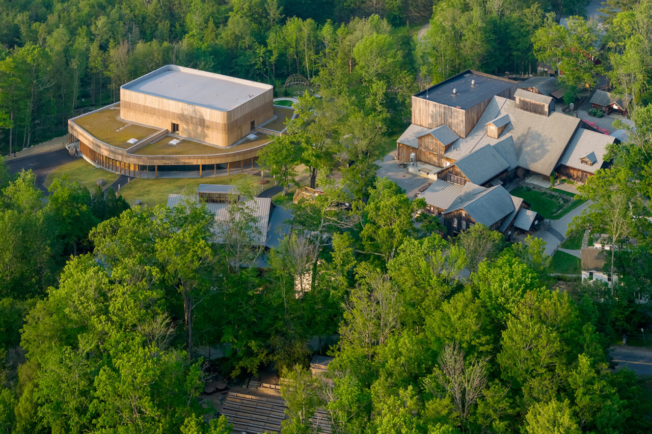 Doris Duke Theatre at Jacob's Pillow Dance Festival by Mecanoo, Marvel, and Charcoalblue in the Berkshire, MA. Photo: © Iwan Baan, courtesy Jacob’s Pillow.
