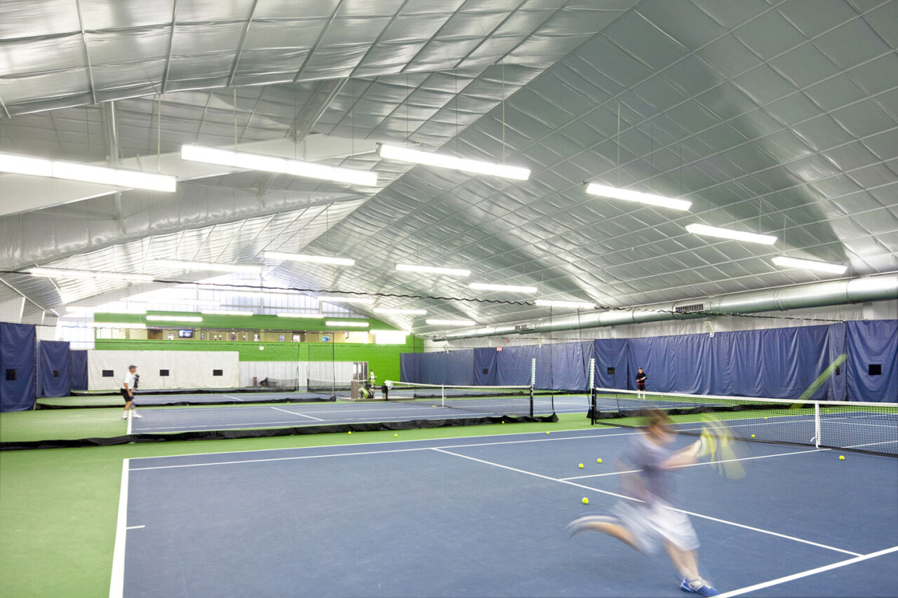 Sportime Tennis Center at Randall's Island by RZAPS on Randalls Island, NY. Photo: Norman McGrath.