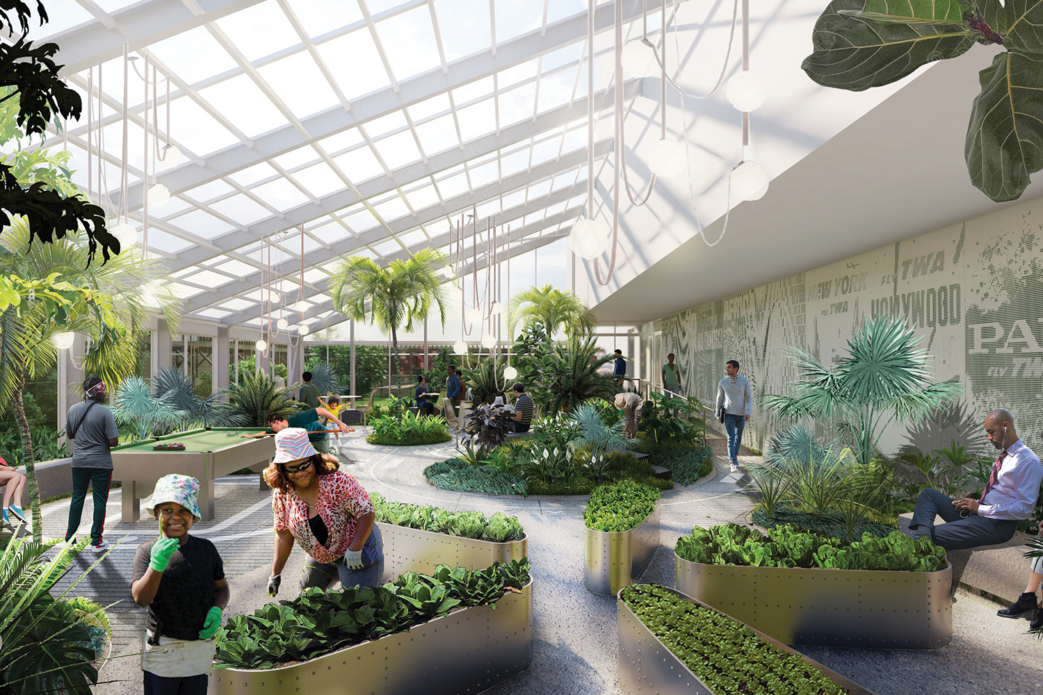 Baisley Pond Park Residences by Aufgang Architects in Queens, NY; Garden by OSD. Image: Courtesy Slate Property Group/RiseBoro Community Partnership.