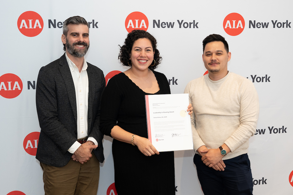 Delma Palma, RA, AICP, receives the 2025 Leadership in Housing Award. Photo: Samuel Lahoz.