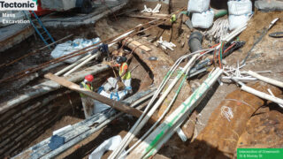 An excavation project on Greenwich Street, one of the most complex areas of the city in which to build a utilidor.