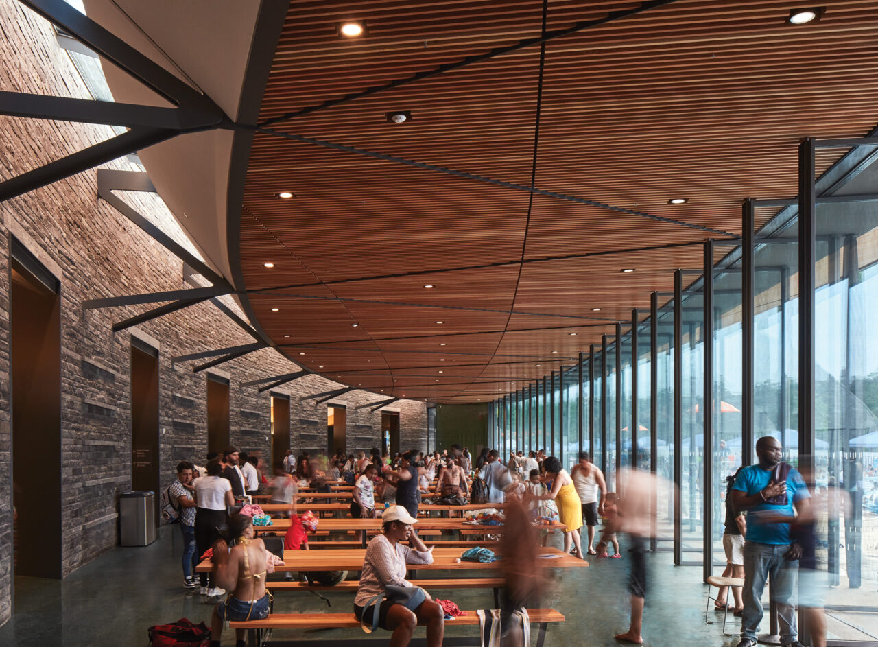 The Davis Center’s light-filled interior gathering space