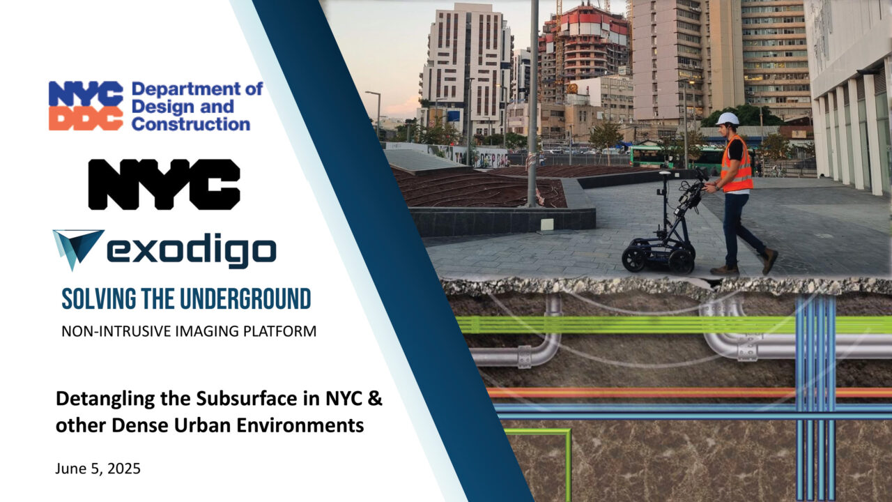 An image from a DDC Town+Gown presentation by Exodigo, a non-intrusive subsurface mapping technology.