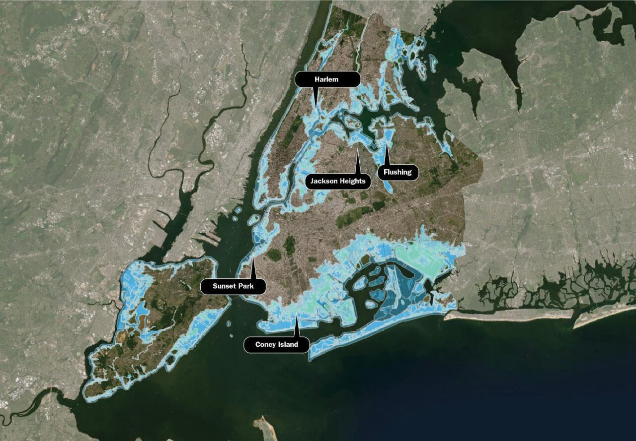 Map of NYC neighborhoods most vulnerable to climate change