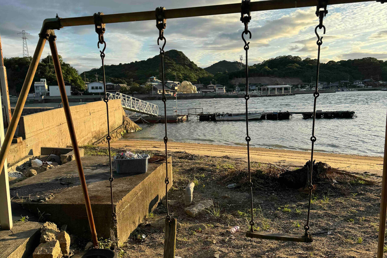 A broken swing on Naoshima Island, in “Architecture, Ecology, and the Museum Economy: Lessons from the Seto Inland Sea."