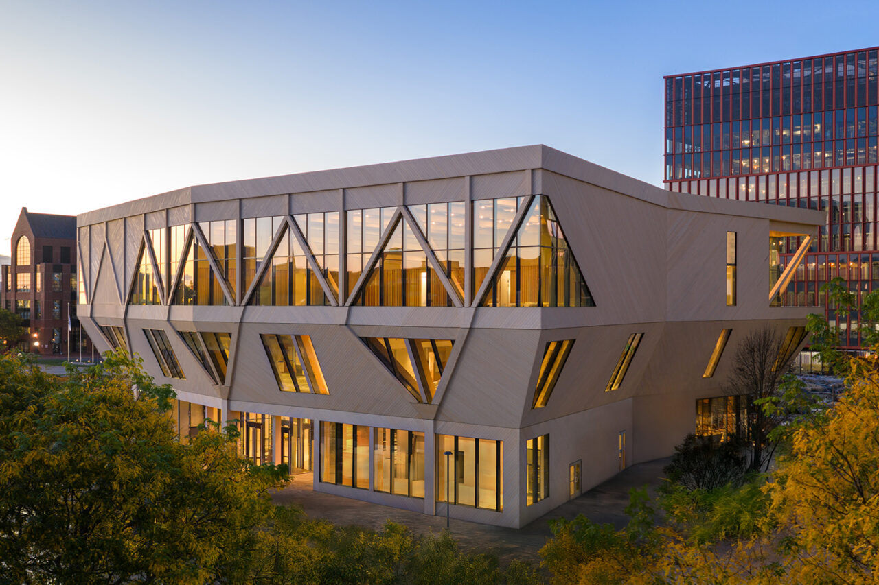 David Rubenstein Treehouse at Harvard University by Studio Gang with SCAPE in Cambridge, MA.