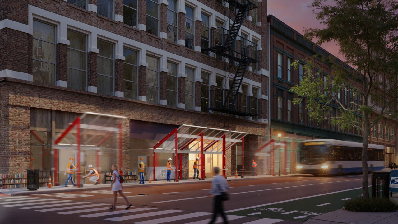 PAU’s third shed iteration: the Speed Shed is a lightweight aluminum system with rockfall netting, designed for emergency deployment. Image: courtesy PAU.