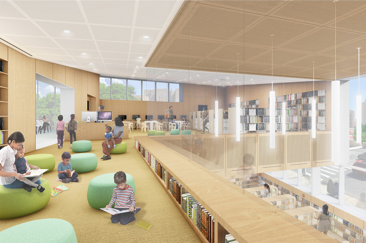 Rego Park Library by Weiss/Manfredi in Queens, NY. Image: Courtesy Weiss/Manfredi.