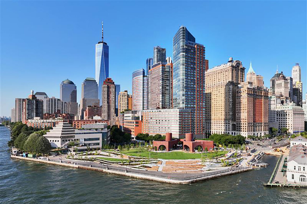 South Battery Park City Resiliency Project, Wagner Park in New York, NY. Photo: Battery Park City Authority.