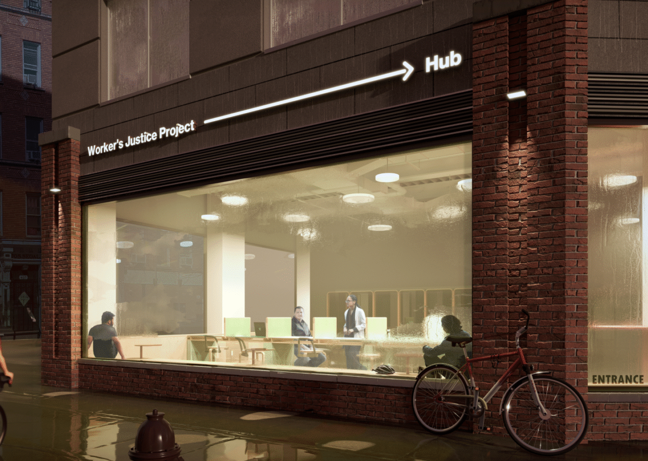 The Worker’s Justice Williamsburg Hub, exterior view.