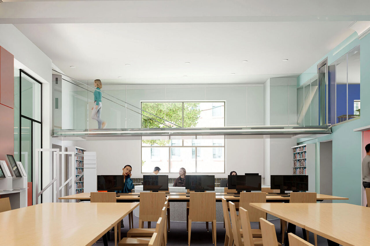 The Astoria Library by Yoshihara McKee Architects in Queens, NY. Image: Yoshihara McKee Architects.