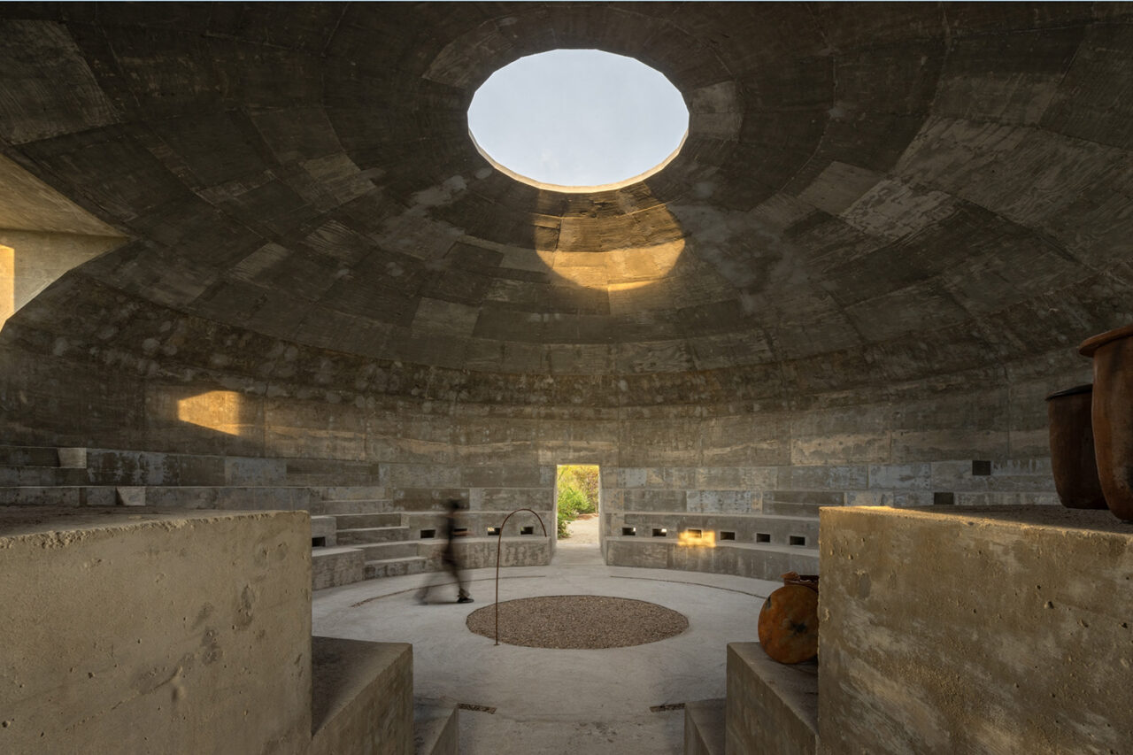 The Mushroom Pavilion by OMA / Shohei Shigematsu at Fundación Casa Wabi in Puerto Escondido, MX. Photo: Rafael Gamo.