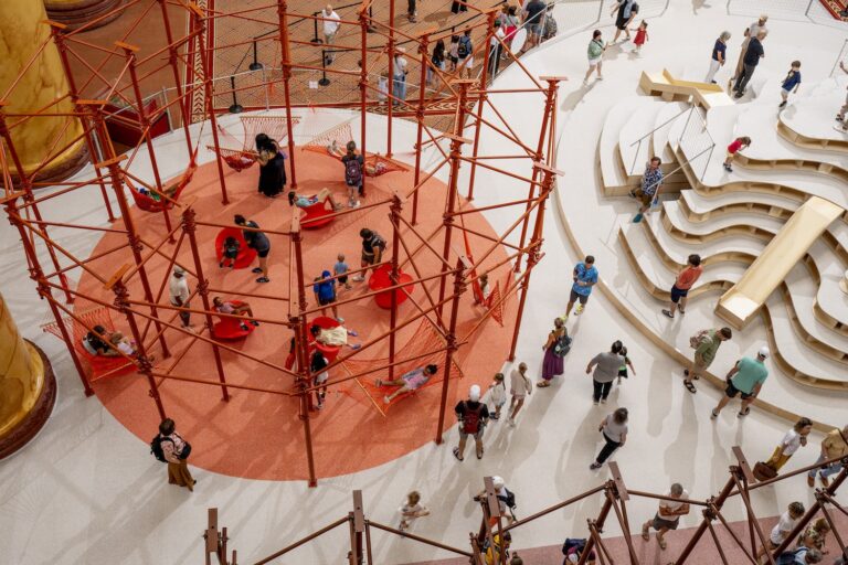 Children playing in the installation of The Playground