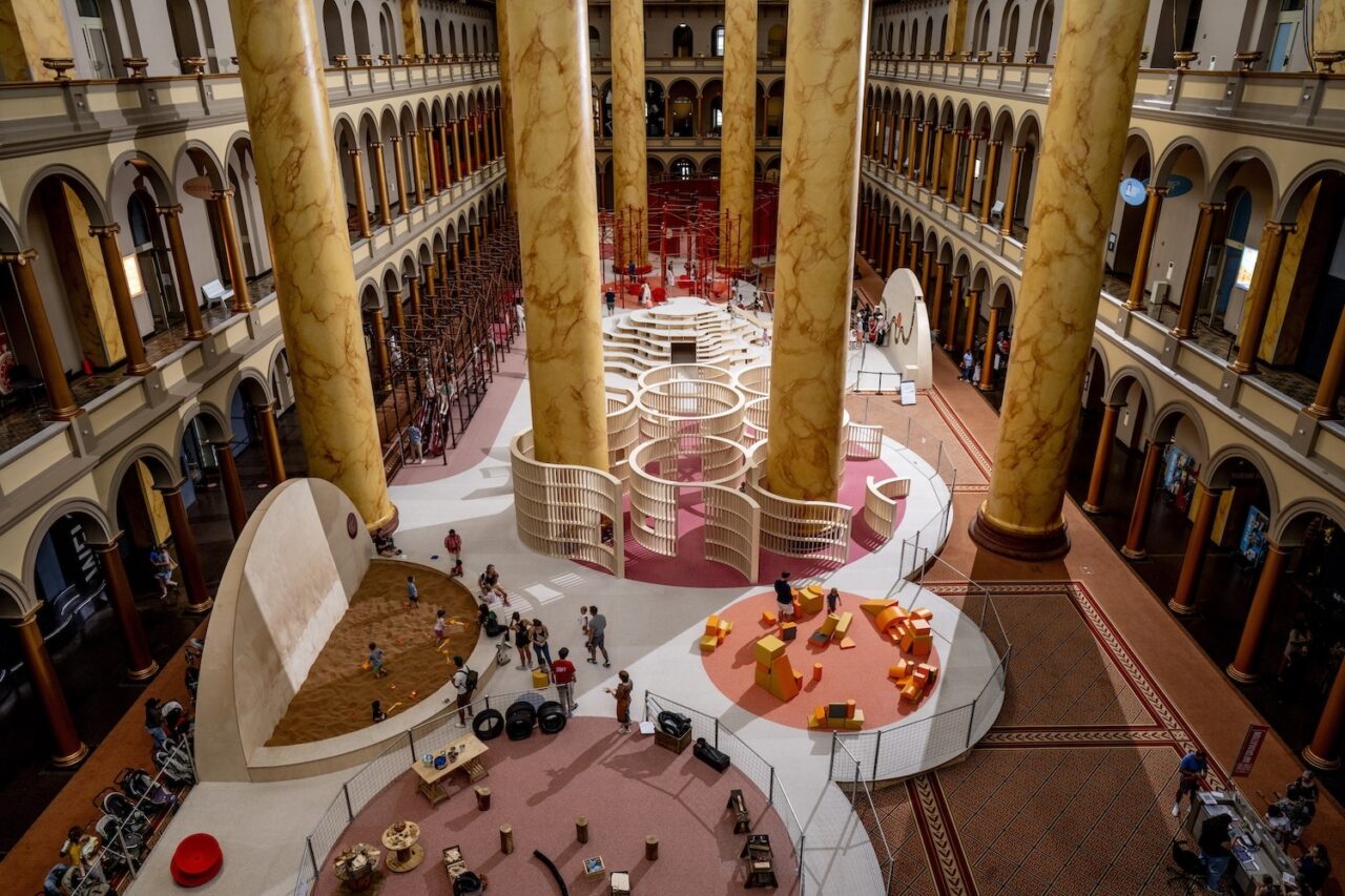 Wide view of the installation of The Playground