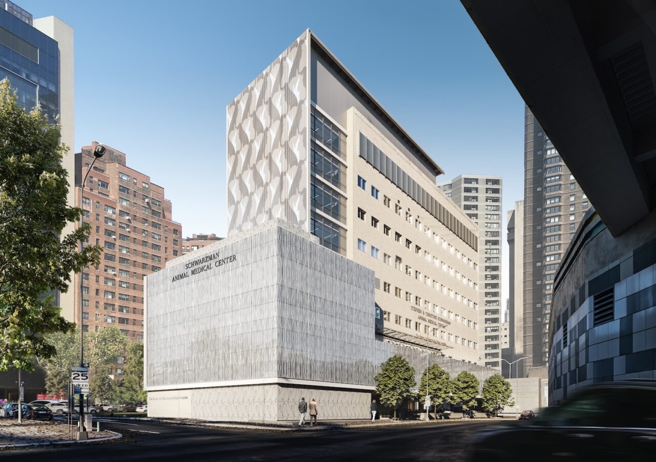 Exterior rendering of the Schwarzman Animal Medical Center in New York