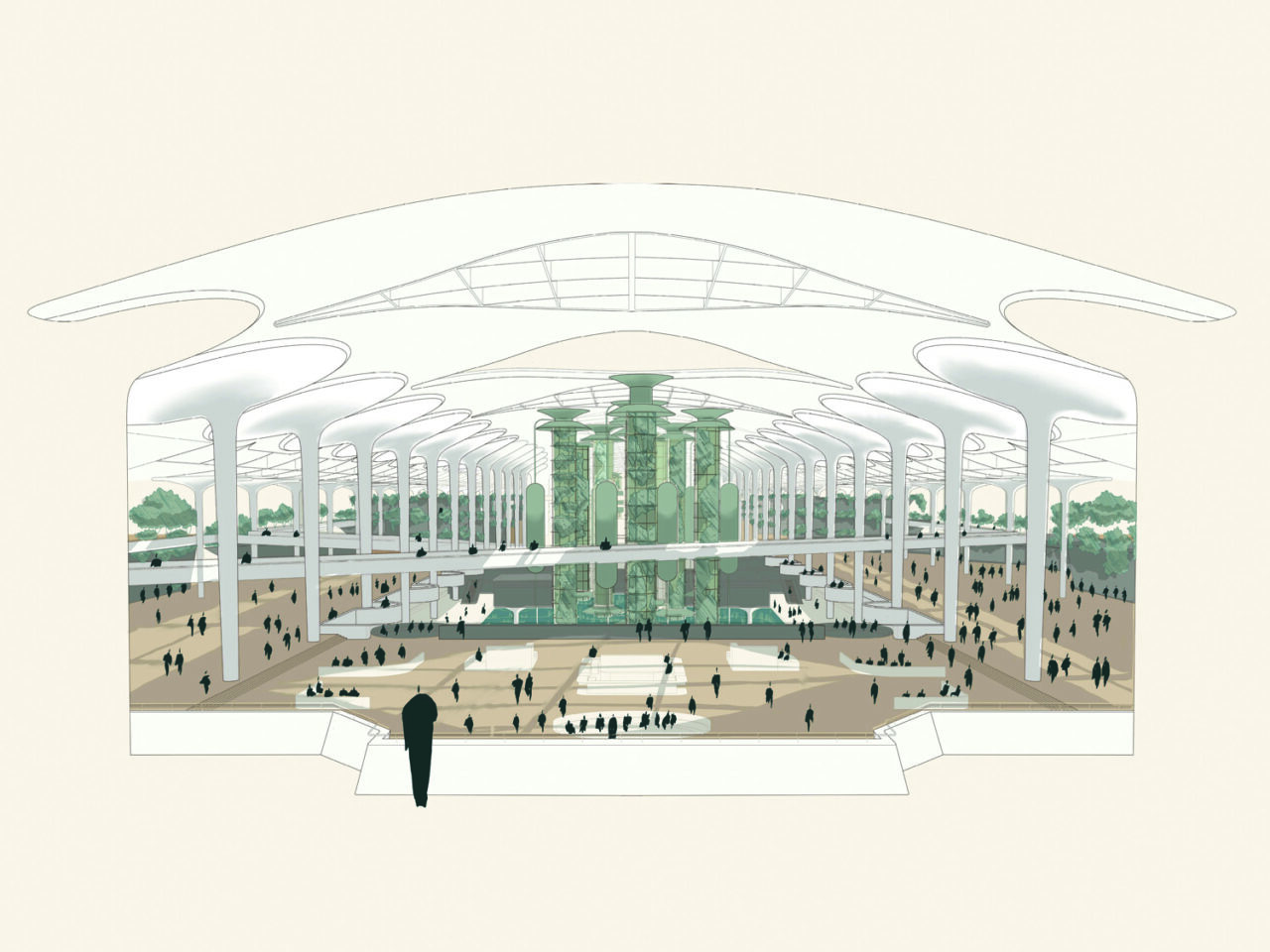 An illustration of Eco Scaffold: The Future of JFK.