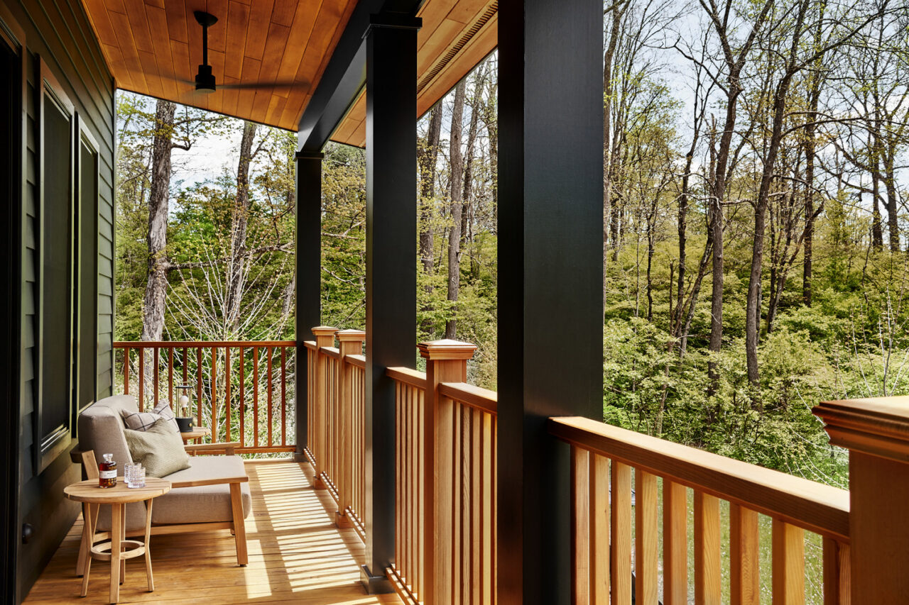 Porch of Troutbeck Cottages in Amenia, NY. Photo: Jim Henkens.