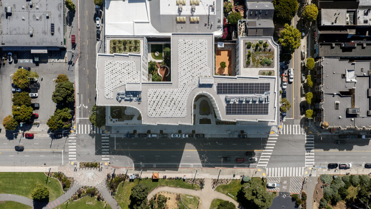 Aerial view of 730 Stanyan