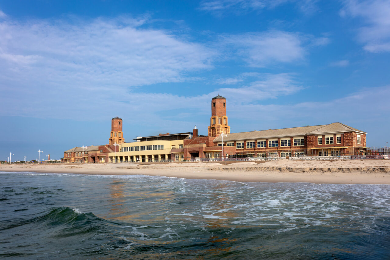 Exterior view of the Jacob Riis Park Bathhouse