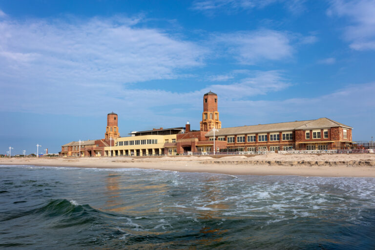 Exterior view of the Jacob Riis Park Bathhouse