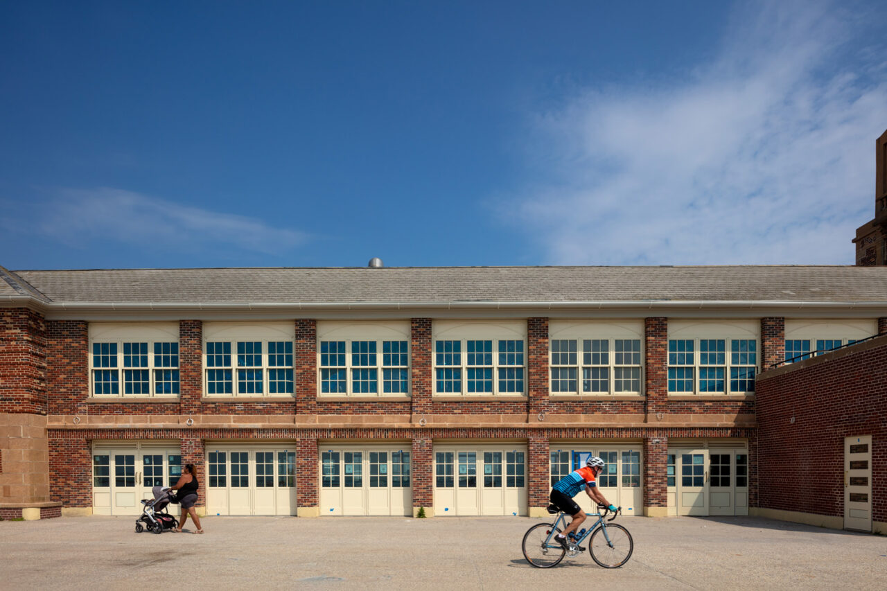 Exterior view of the Jacob Riis Park Bathhouse