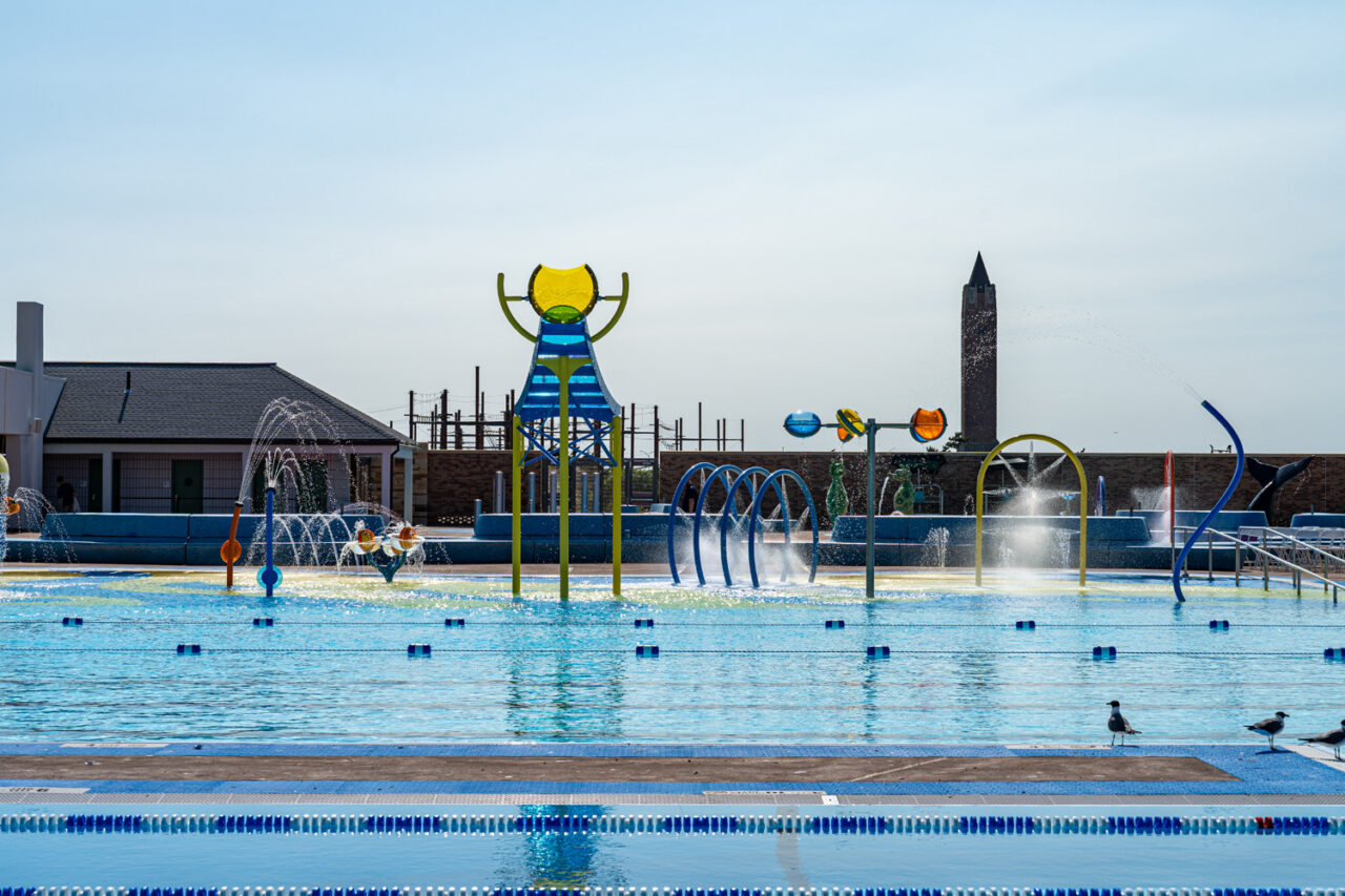 View of the renovated Jones Beach East Bathhouse
